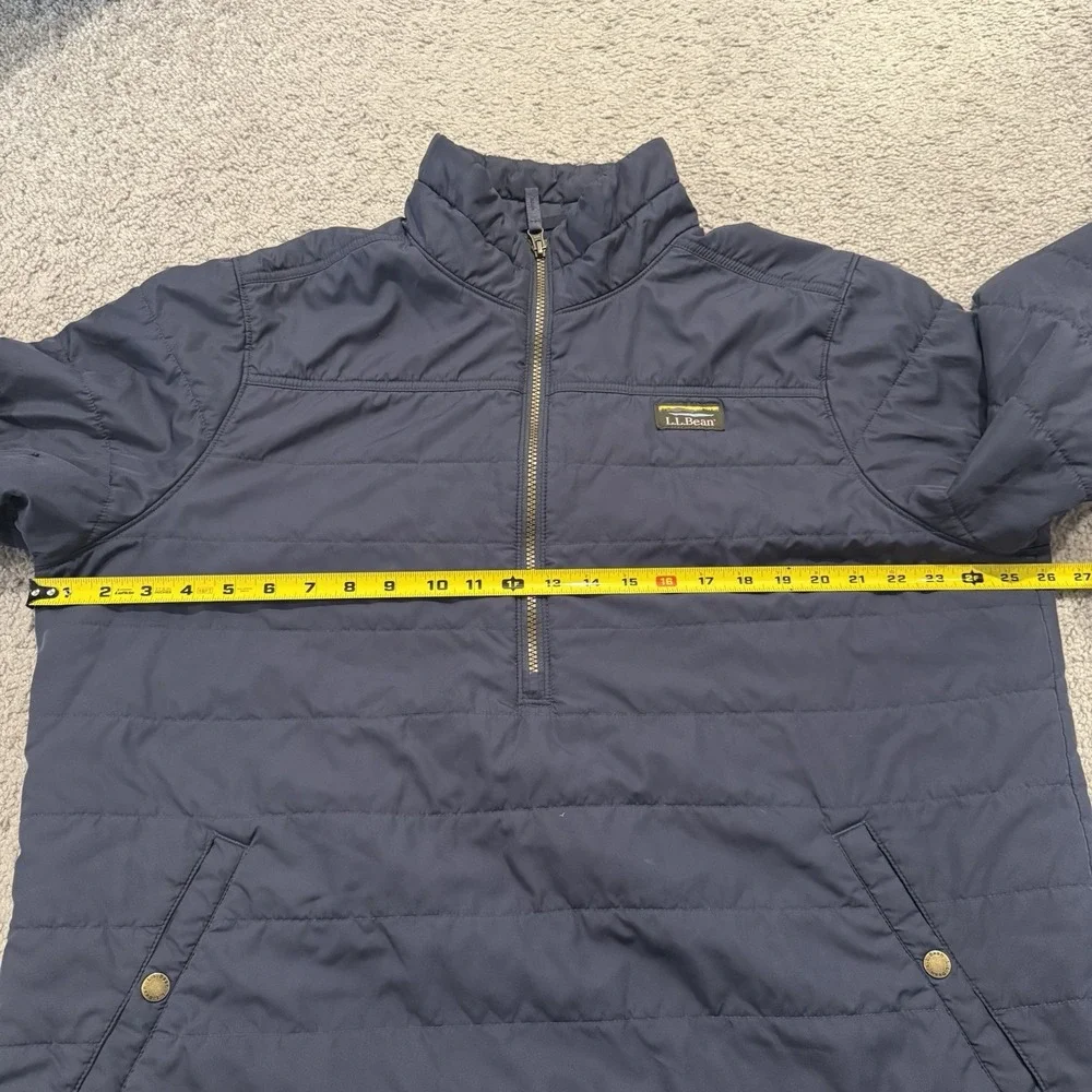 L.L Bean Men's Mountain Classic Puffer 1/4 Zip Pullover Jacket Navy XXL Outdoors - Picture 10 of 12